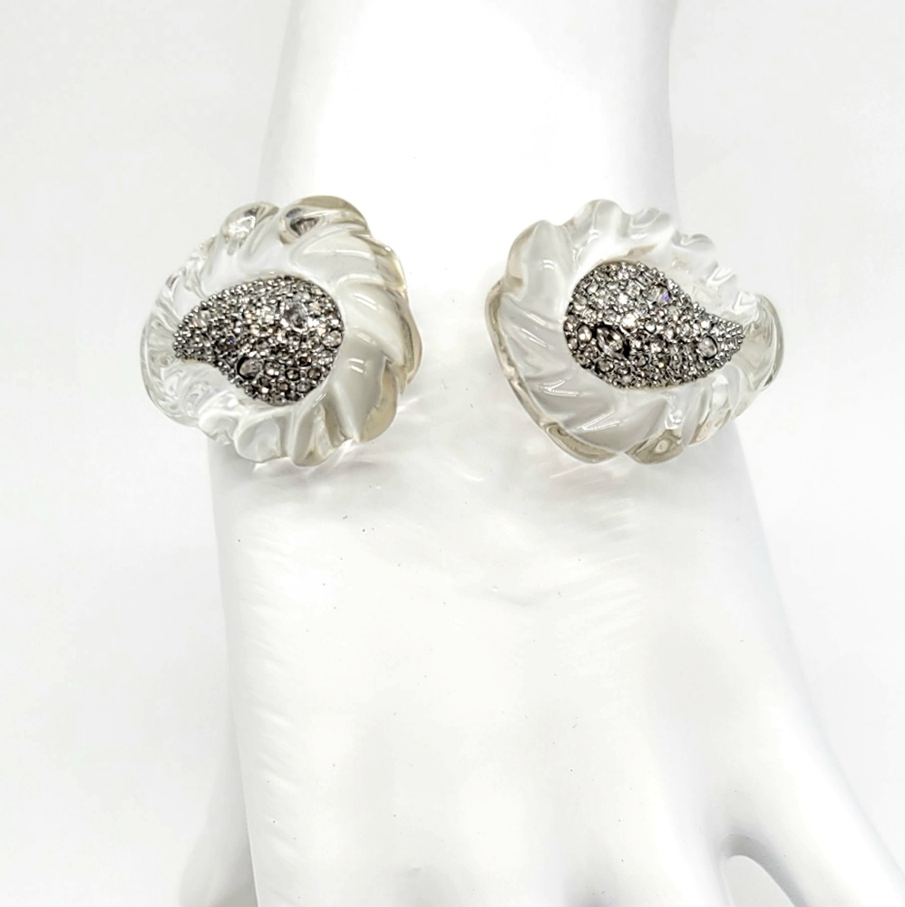 Alexis Bittar Diamond Swarovski Crystal Winter Paisley Lucite Rope Bracelet - Picture 5 of 17